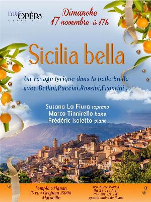 Sicilia Bella

Culture Concerts - Opéras - Soirées Chant / Chanson Musique classique Concert

Dimanche 17 novembre 2024 à 17h.

Temple Grignan